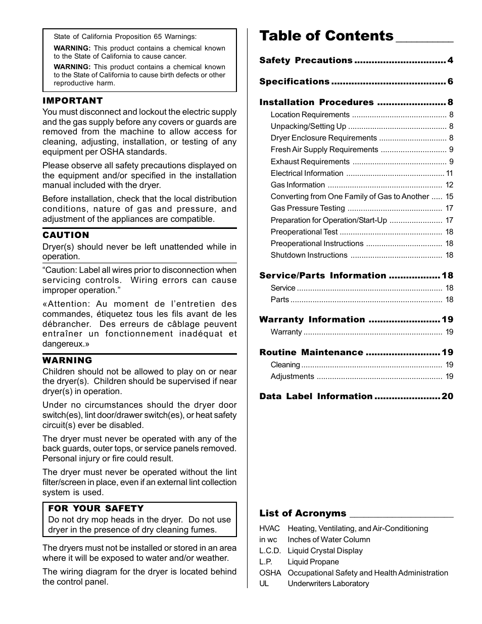 American Dryer Corp. MLG33 User Manual | Page 3 / 22