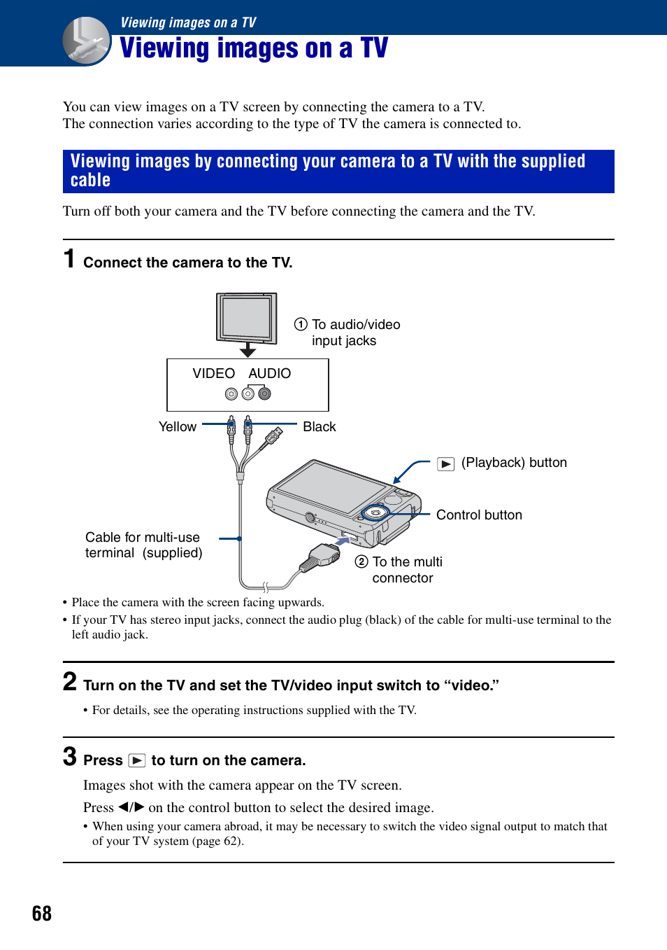 Viewing images on a tv | Sony DSC-T100 User Manual | Page 68 / 119