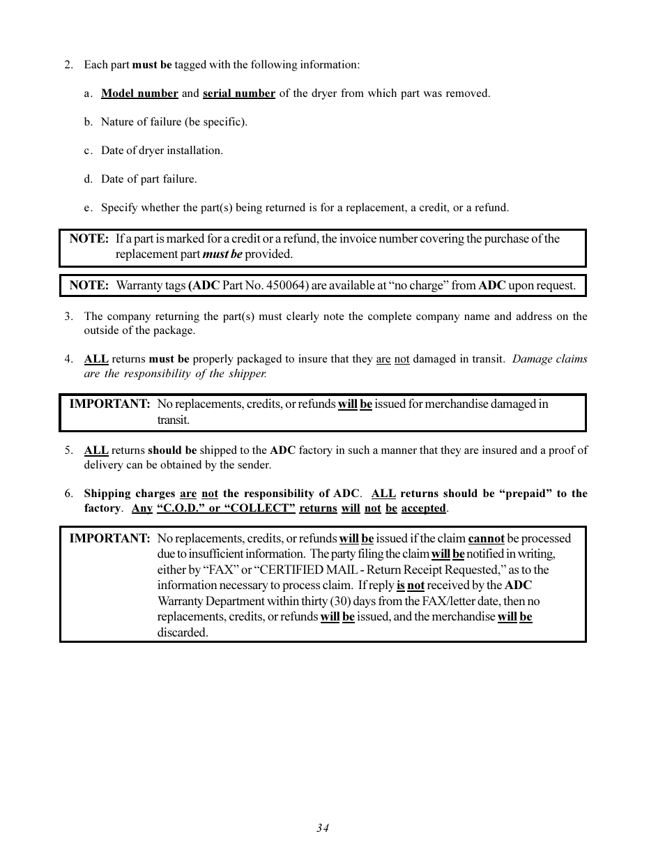 American Dryer Corp. Gas HSI - Phase 7/FSS AD-78 III User Manual | Page 38 / 48