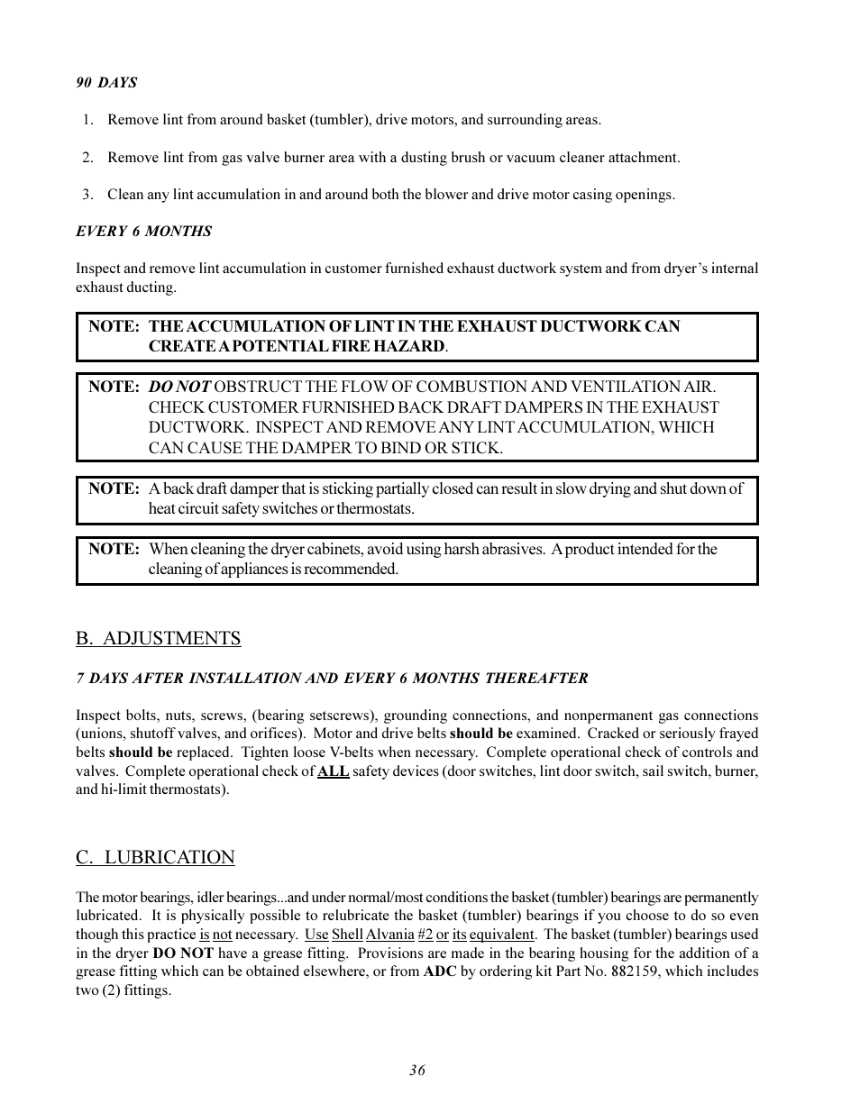 American Dryer Corp. Gas HSI - Phase 7/FSS AD-78 III User Manual | Page 40 / 48