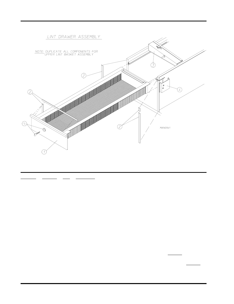 Ad-320 locking lint drawer (basket) assembly | American Dryer Corp. 24 VAC Phase 5 AD-320 User Manual | Page 14 / 52