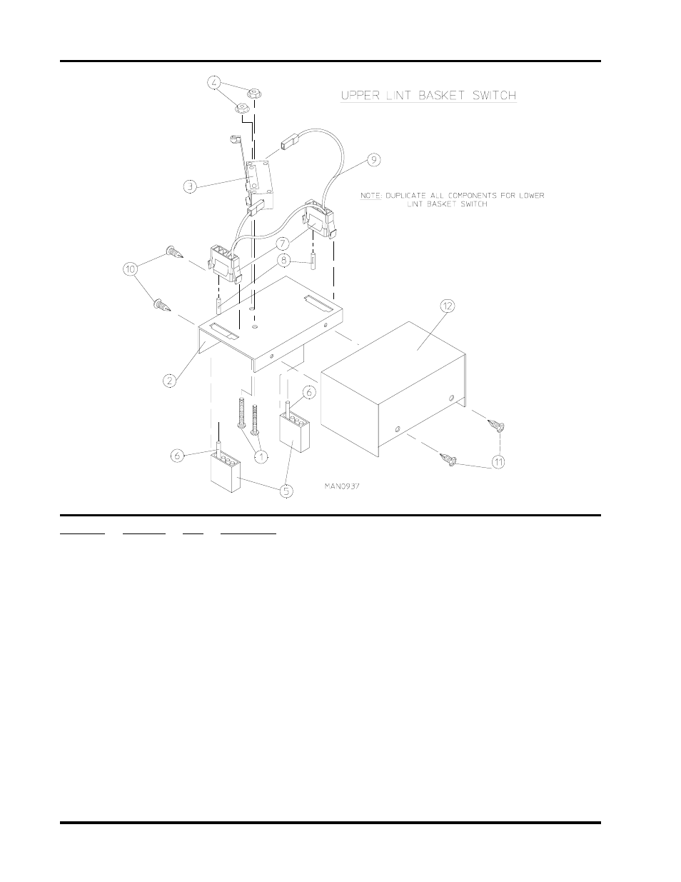 Ad-330 lint drawer (basket) switch assembly | American Dryer Corp. 24 VAC Phase 5 AD-320 User Manual | Page 32 / 52