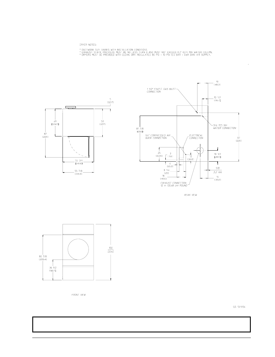 Specifications – gas and steam | American Dryer Corp. ML-175DR User Manual | Page 9 / 54