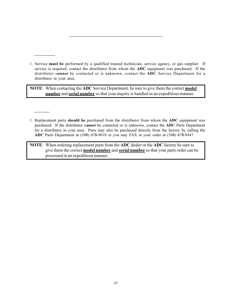 Service/parts information | American Dryer Corp. AD-75 User Manual | Page 45 / 76