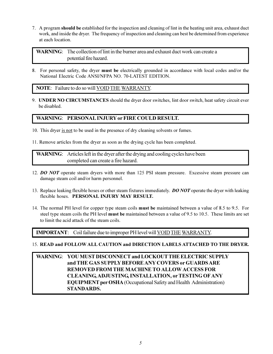 American Dryer Corp. AD-75 User Manual | Page 9 / 76