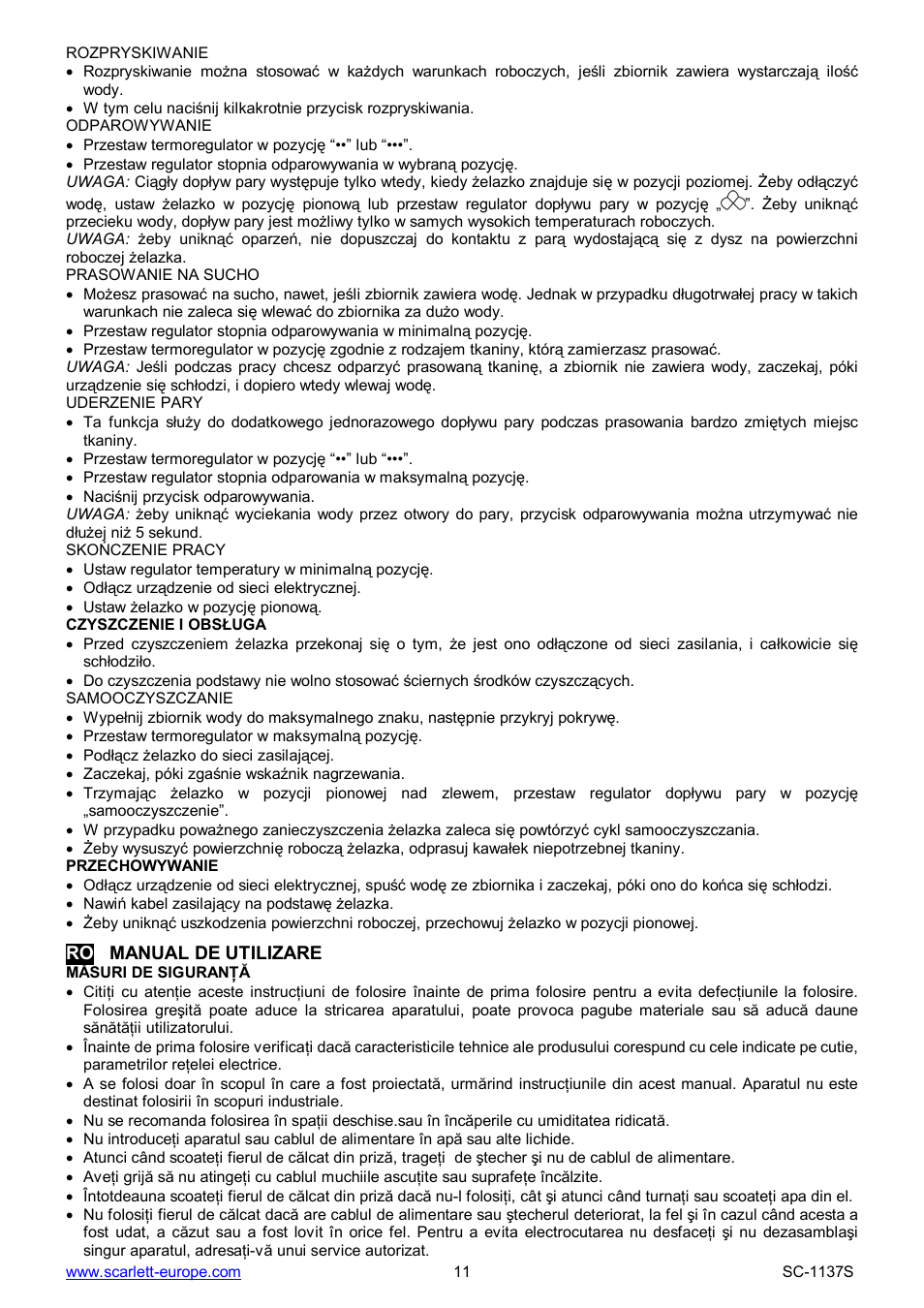 Scarlett SC-1137S User Manual | Page 11 / 26