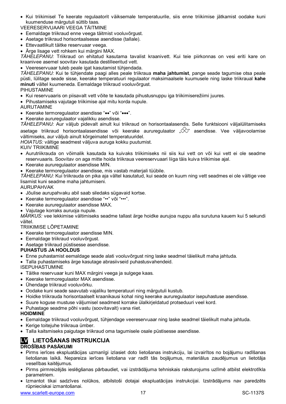 Scarlett SC-1137S User Manual | Page 17 / 26