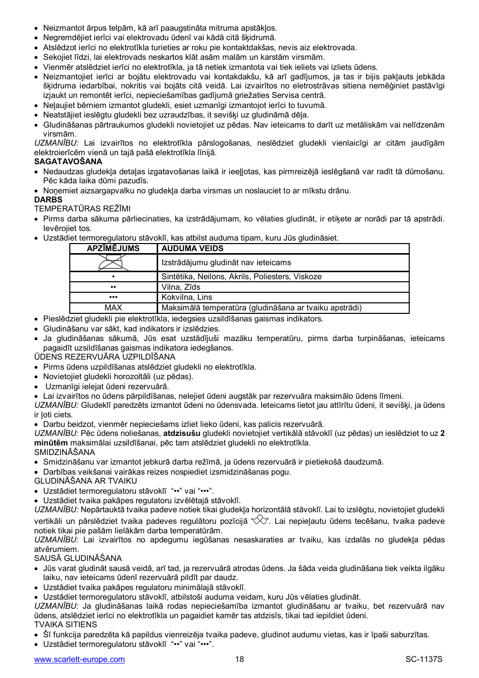 Scarlett SC-1137S User Manual | Page 18 / 26