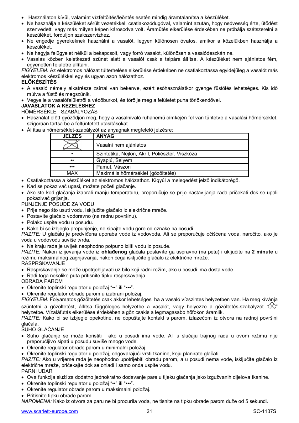 Scarlett SC-1137S User Manual | Page 21 / 26