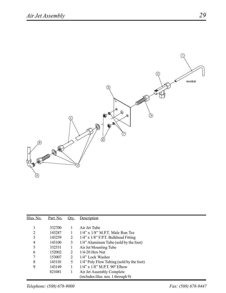Air jet assembly | American Dryer Corp. Phase 6 Microprocessor AD-145 User Manual | Page 31 / 37