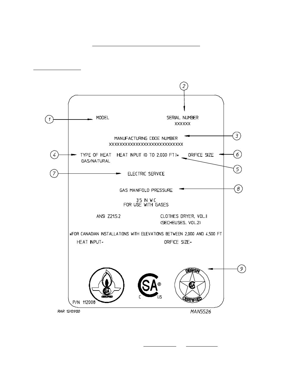 Data label information | American Dryer Corp. ML-130 II User Manual | Page 51 / 59