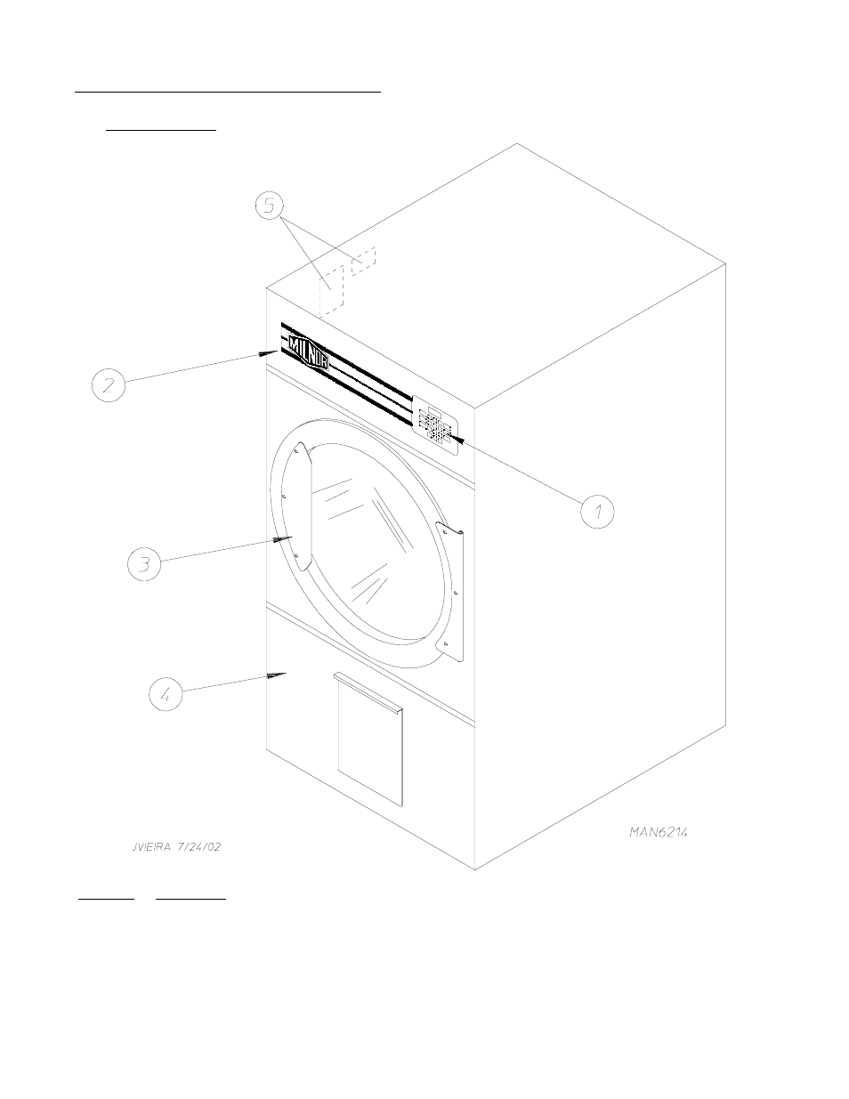 B. component identification | American Dryer Corp. ML-75V User Manual | Page 12 / 62