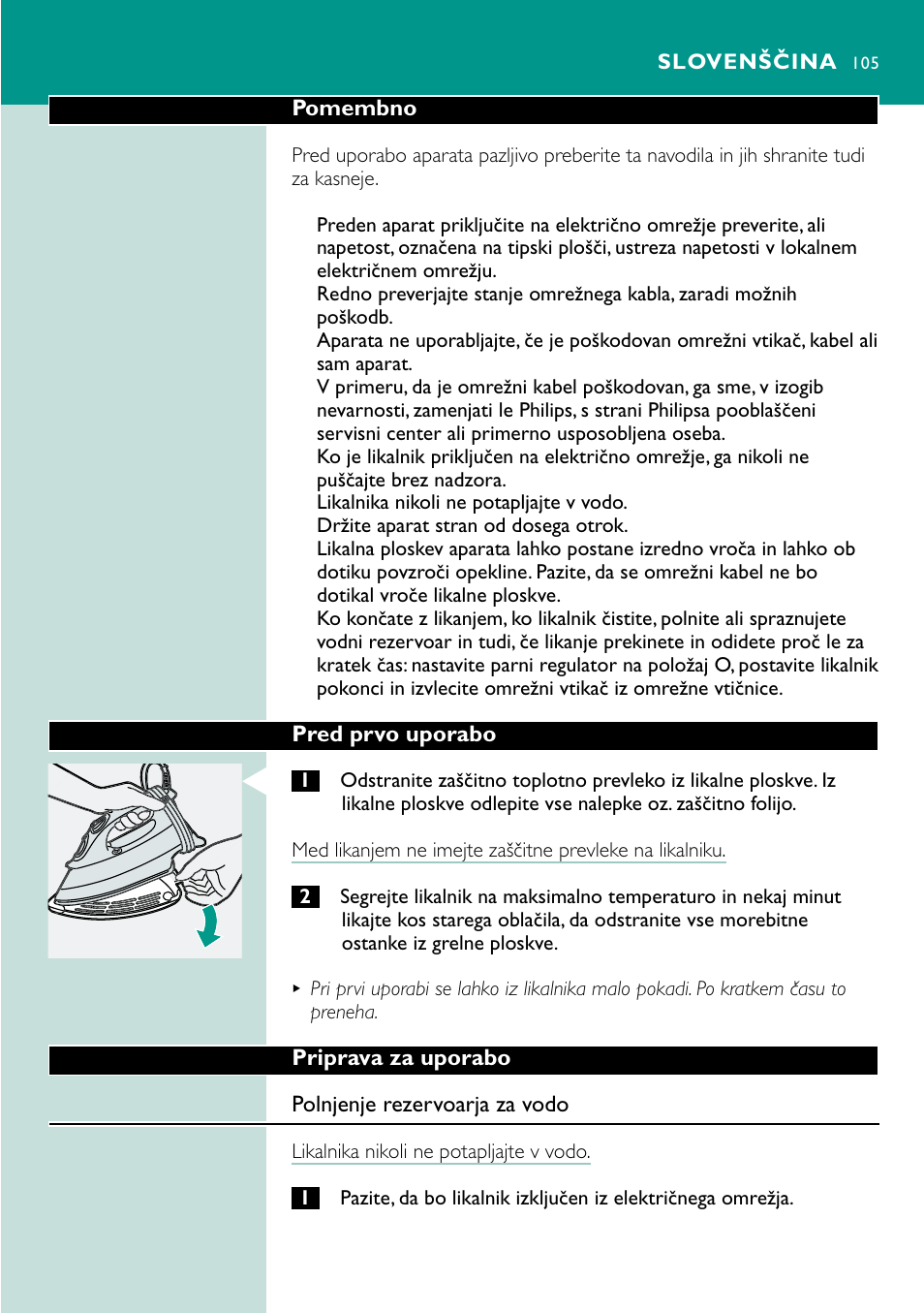 Slovenščina | Philips GC4250 User Manual | Page 105 / 132