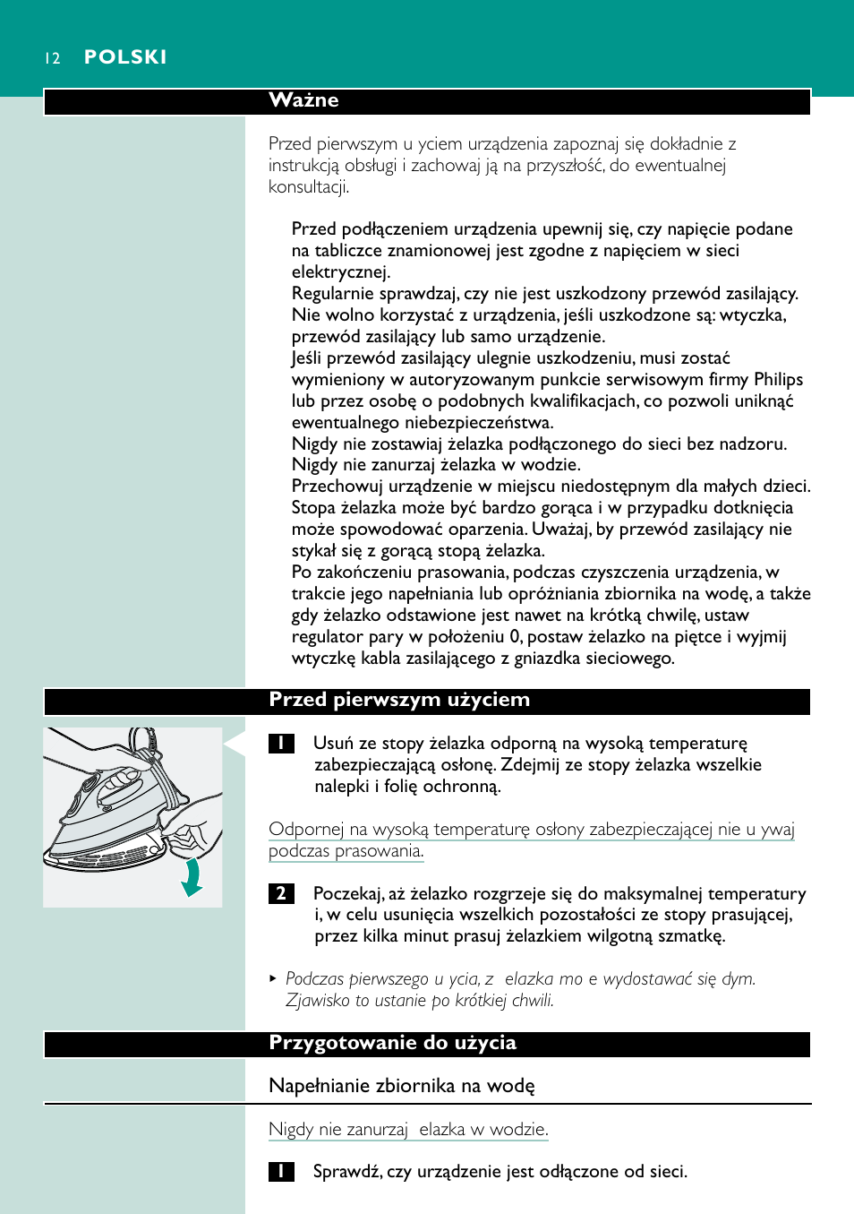 Polski | Philips GC4250 User Manual | Page 12 / 132