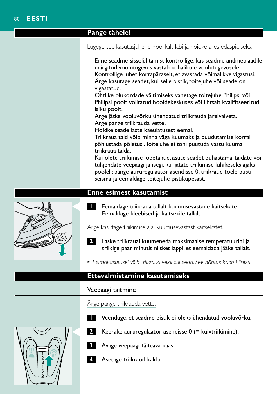 Eesti | Philips GC4250 User Manual | Page 80 / 132