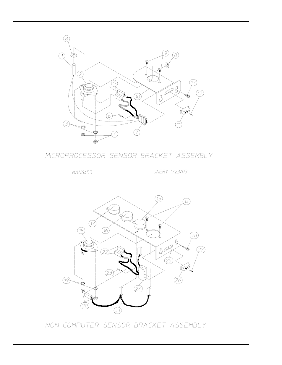 Ad-50v sensor bracket assemblies | American Dryer Corp. AD-30V User Manual | Page 36 / 76