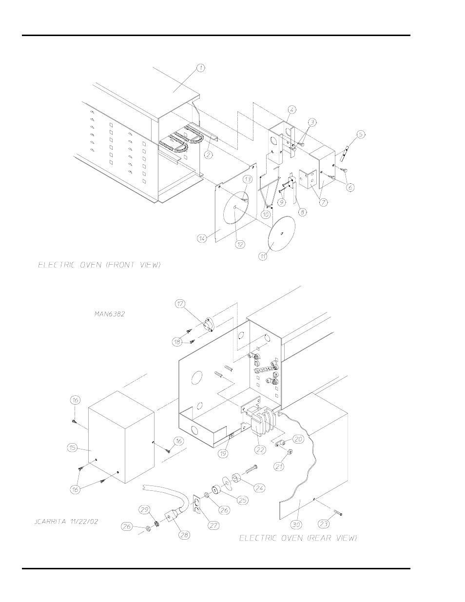 Electric oven assembly | American Dryer Corp. AD-30V User Manual | Page 46 / 76