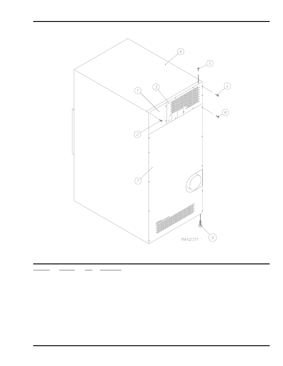 Ad-50v outer top / back guard assemblies | American Dryer Corp. AD-30V User Manual | Page 71 / 76