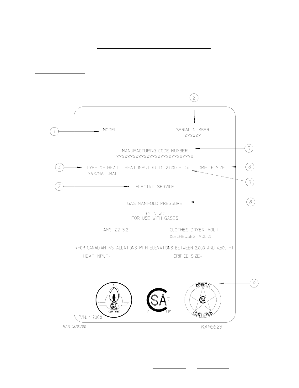 Data label information | American Dryer Corp. AD-115ES II User Manual | Page 59 / 67