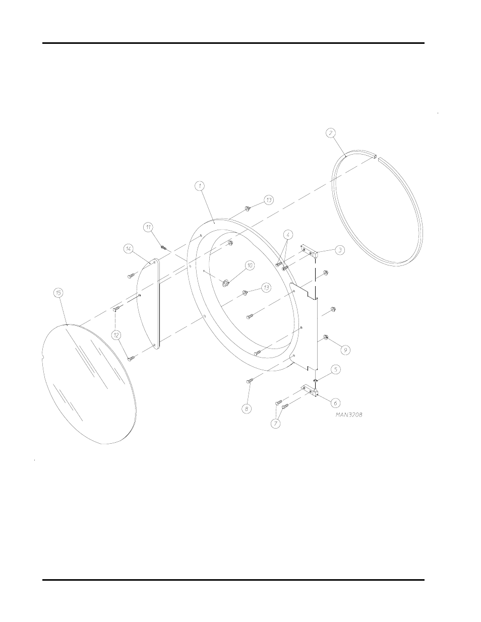 Main door “steel” assembly | American Dryer Corp. WDA-385 User Manual | Page 8 / 33