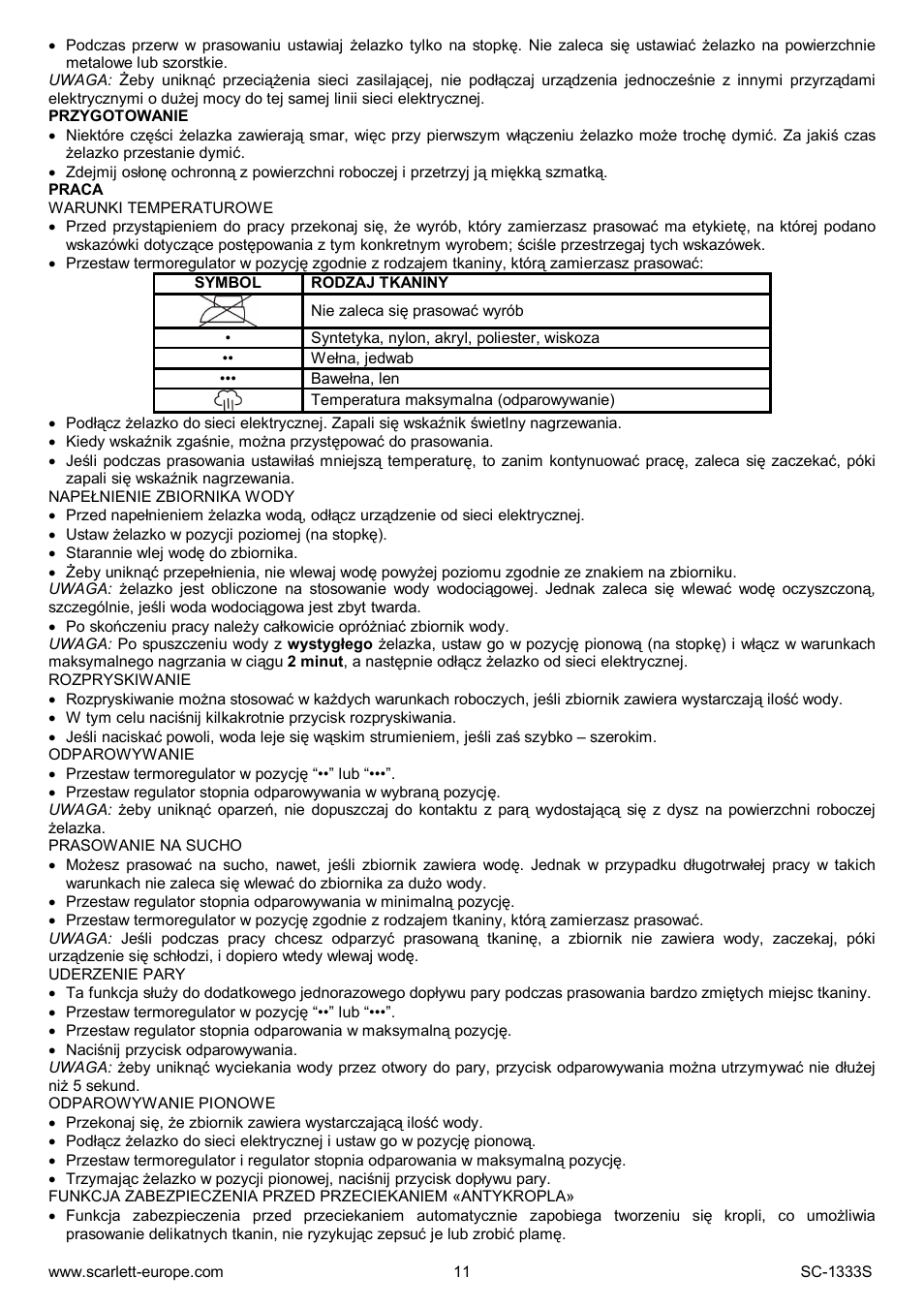Scarlett SC-1333S User Manual | Page 11 / 28