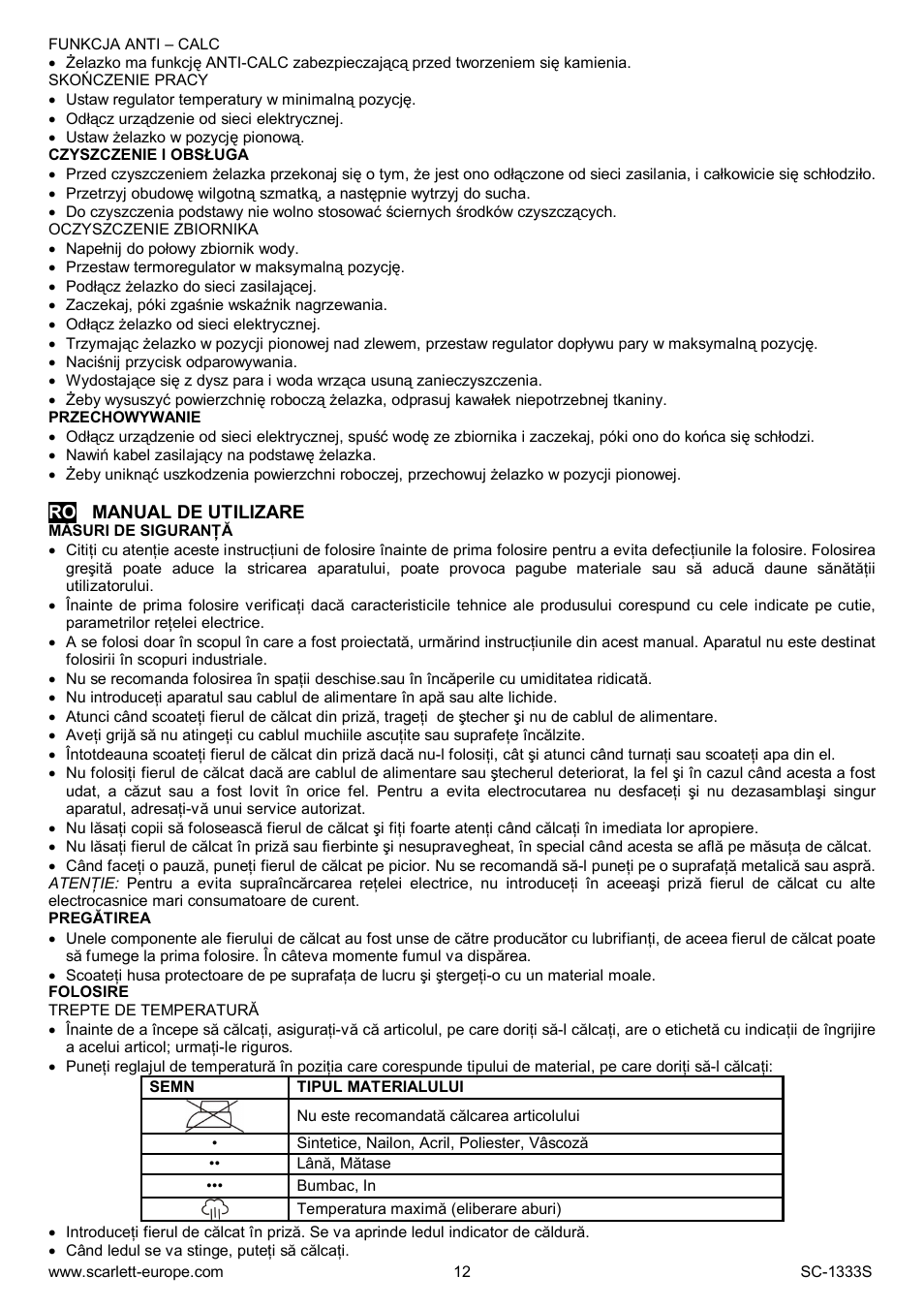 Scarlett SC-1333S User Manual | Page 12 / 28