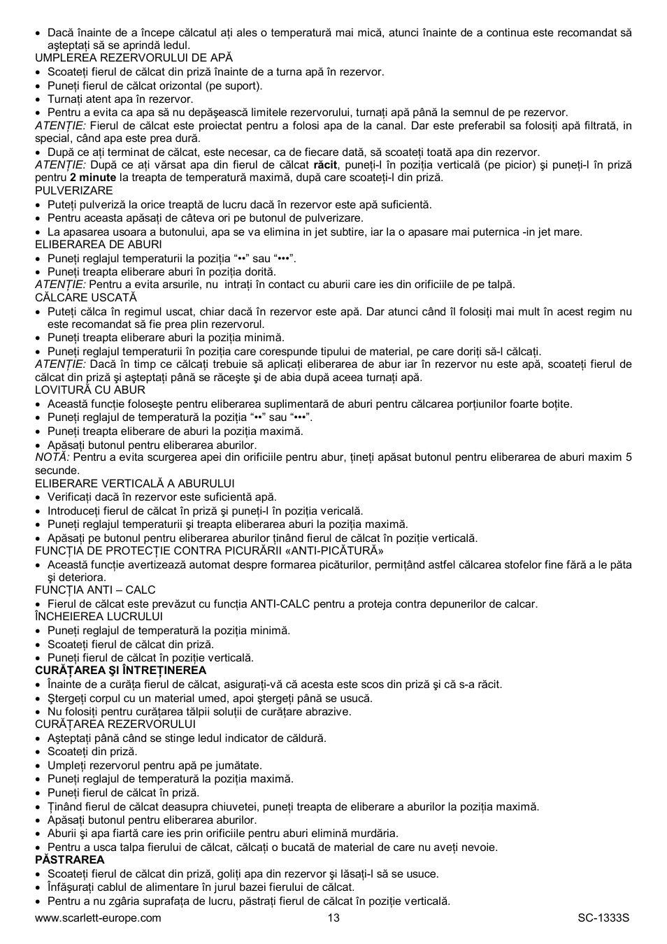 Scarlett SC-1333S User Manual | Page 13 / 28