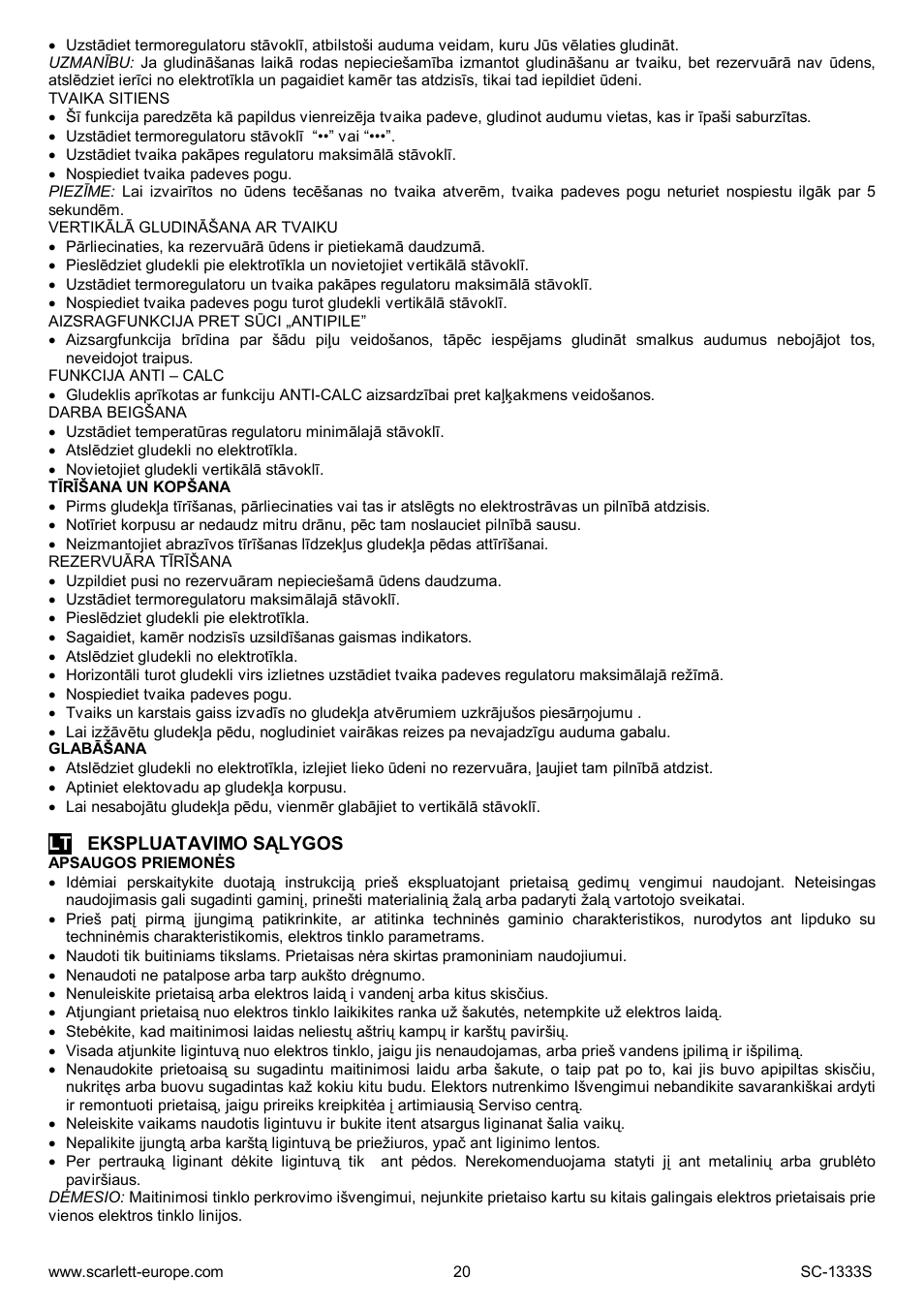 Scarlett SC-1333S User Manual | Page 20 / 28