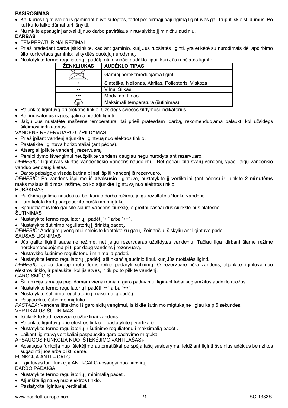 Scarlett SC-1333S User Manual | Page 21 / 28