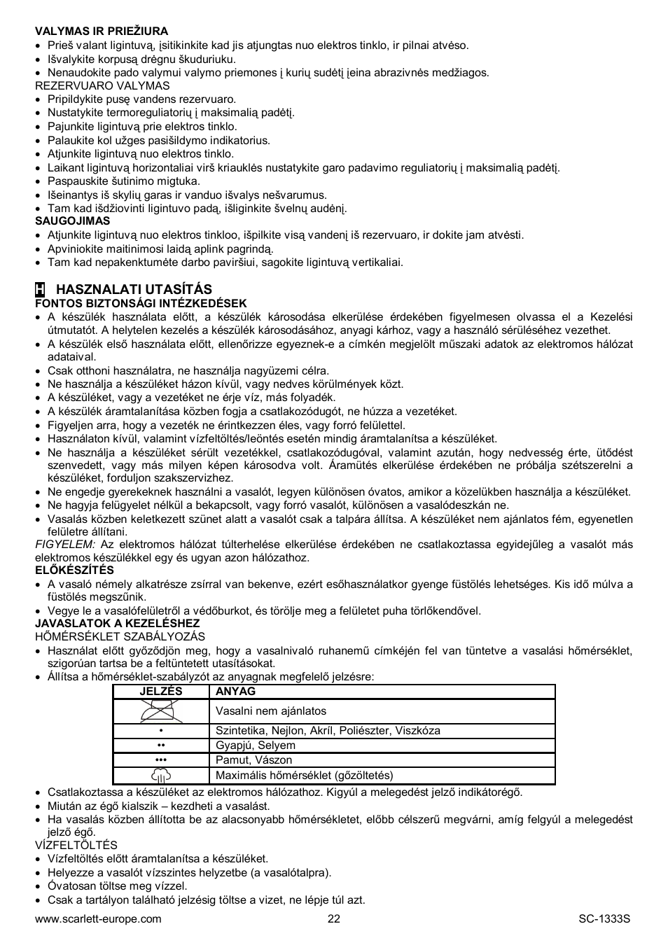 Scarlett SC-1333S User Manual | Page 22 / 28