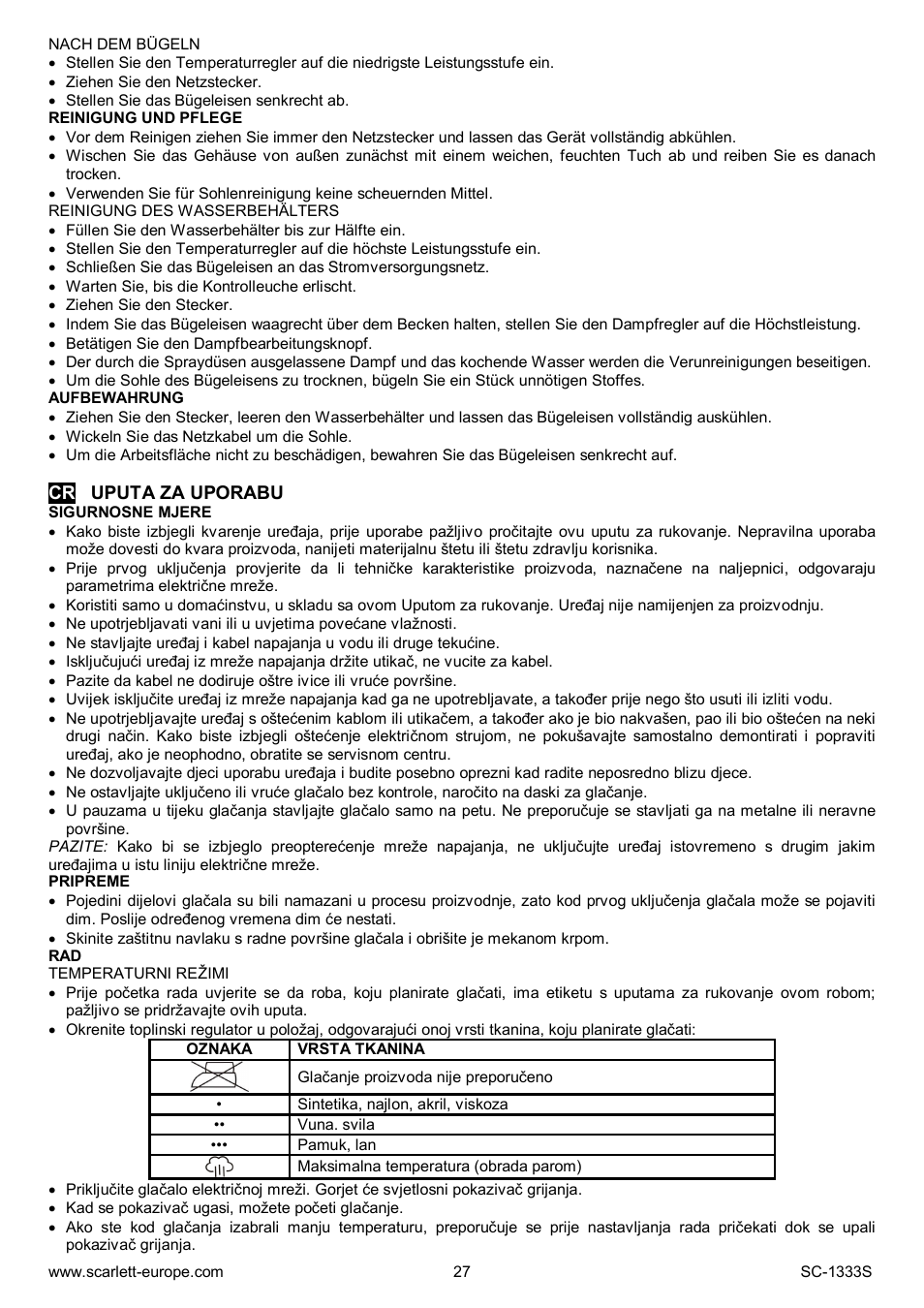 Scarlett SC-1333S User Manual | Page 27 / 28