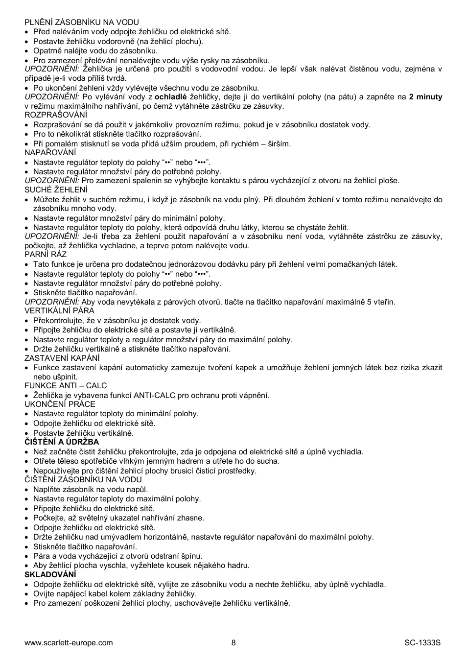 Scarlett SC-1333S User Manual | Page 8 / 28