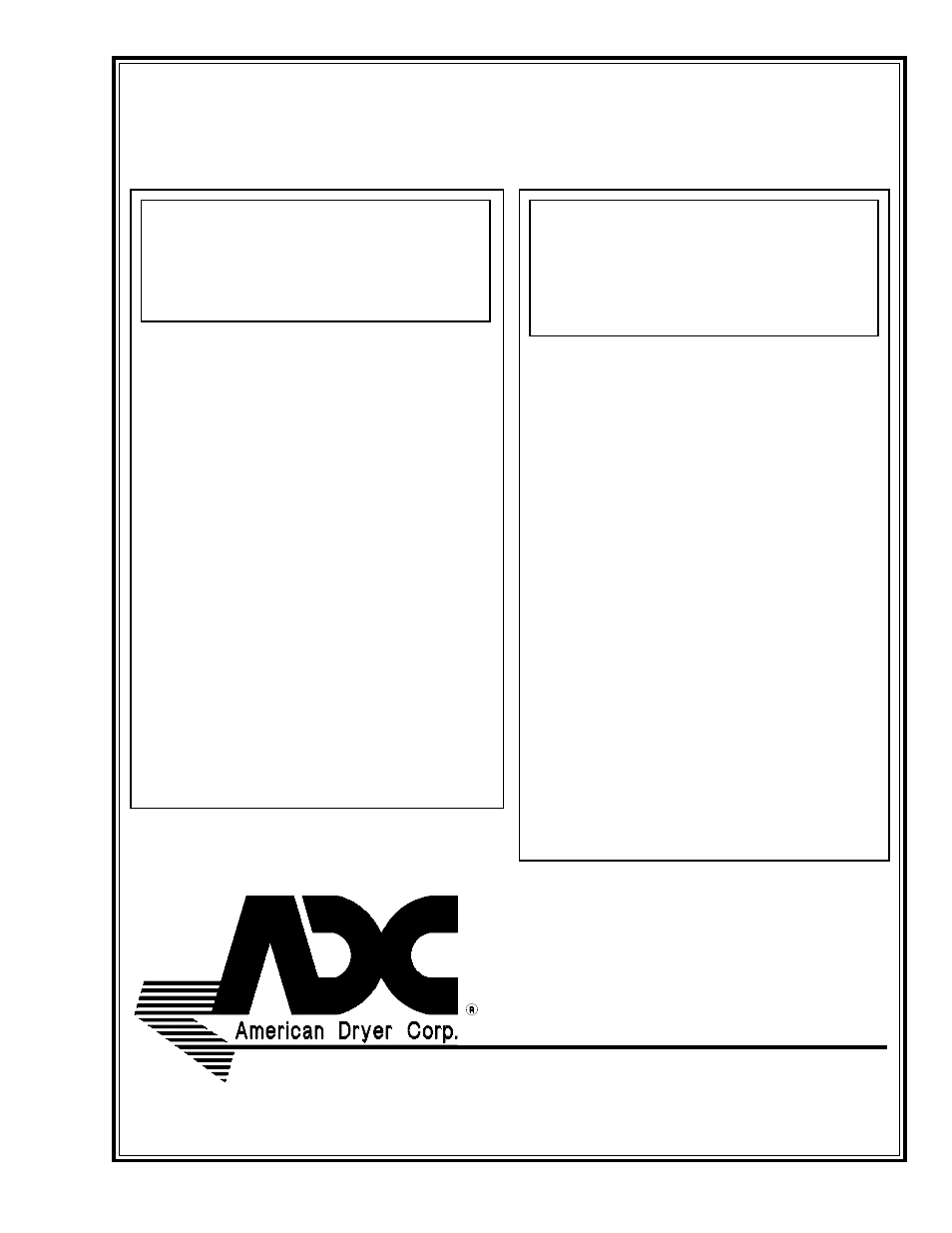 American Dryer Corp. ML-130DR User Manual | 28 pages