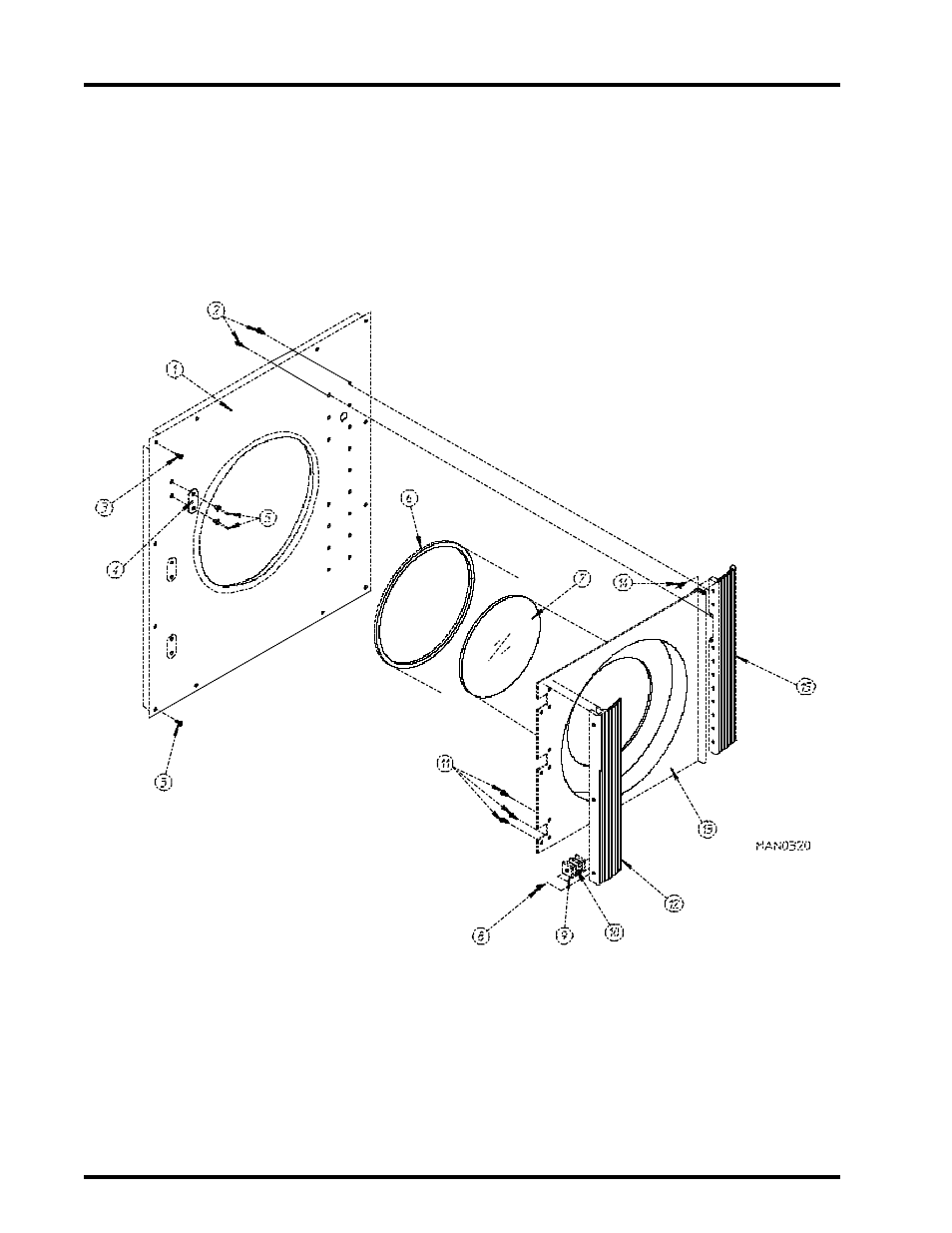 Front panel main door assembly | American Dryer Corp. AD-115 User Manual | Page 12 / 80