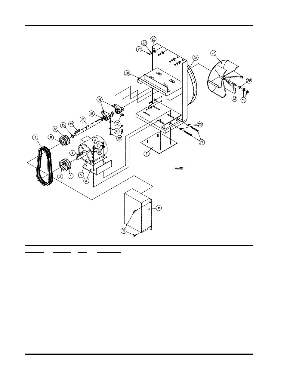 Blower motor mount assembly, For gas models only | American Dryer Corp. AD-115 User Manual | Page 30 / 80