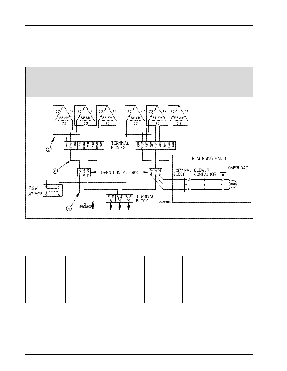 Electric oven power distribution | American Dryer Corp. AD-115 User Manual | Page 56 / 80