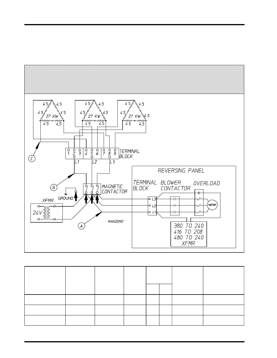 Electric oven power distribution | American Dryer Corp. AD-115 User Manual | Page 70 / 80