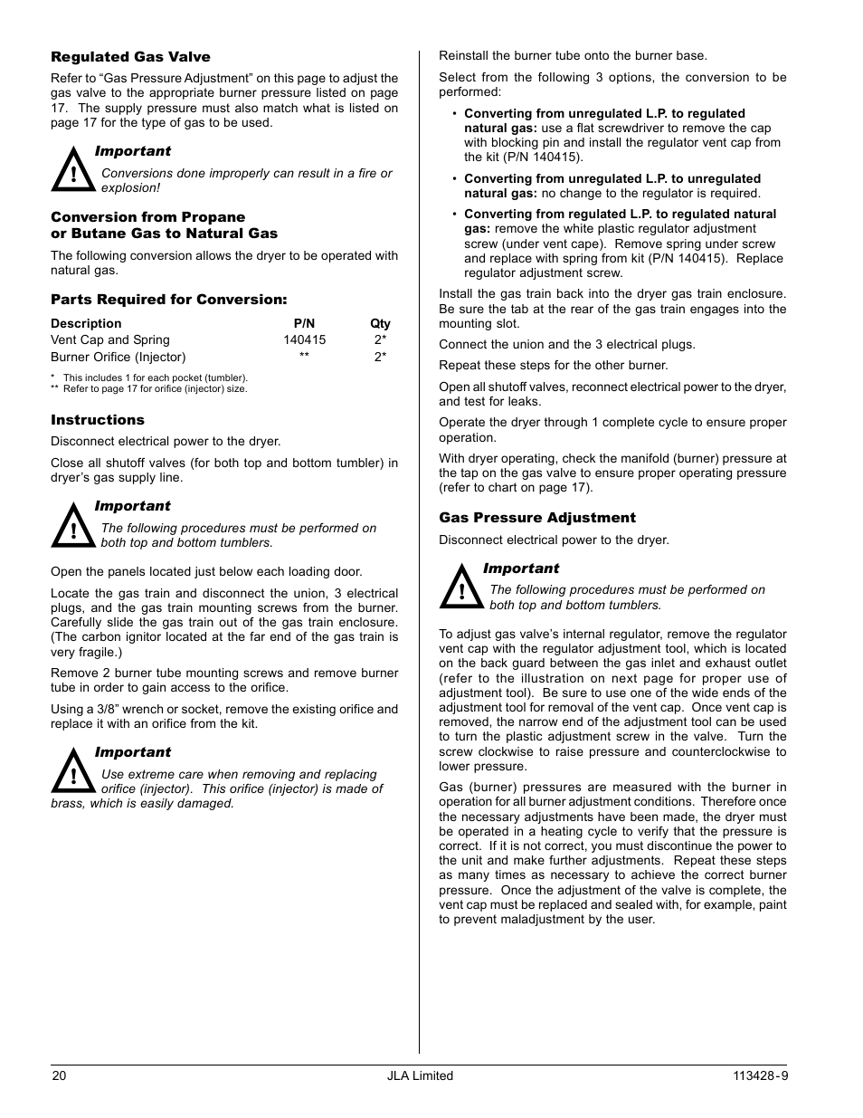 American Dryer Corp. T20 User Manual | Page 20 / 28