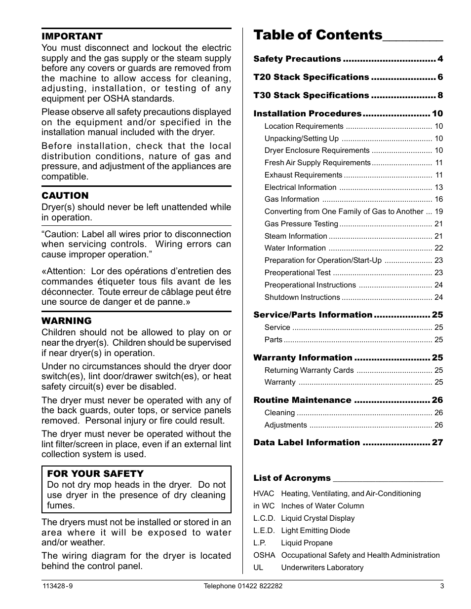 American Dryer Corp. T20 User Manual | Page 3 / 28