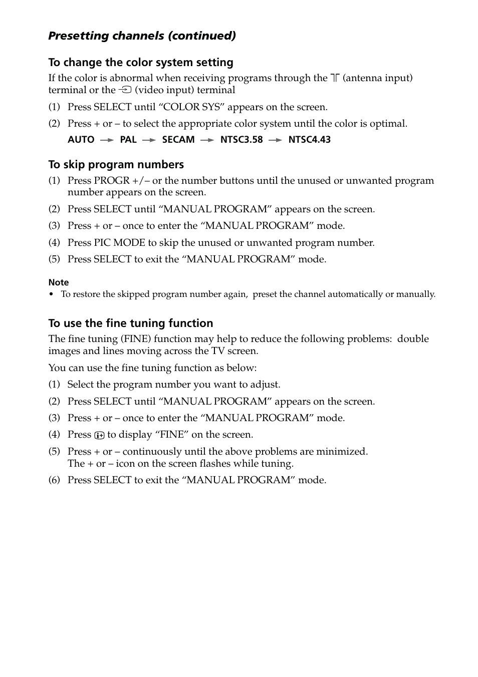 Sony KV-PG14L70 User Manual | Page 12 / 13