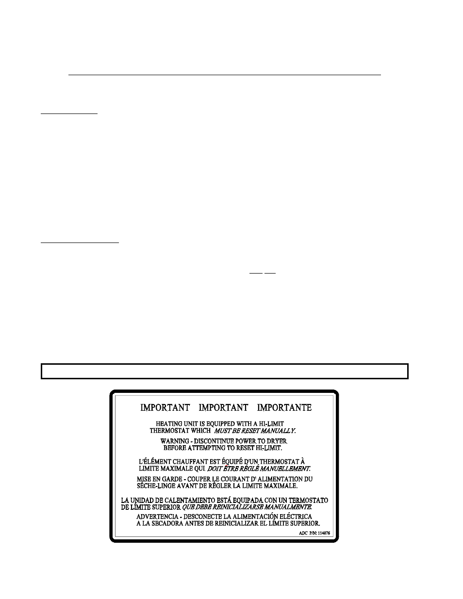 Manual reset burner hi-limit instructions | American Dryer Corp. ML-78III User Manual | Page 44 / 52