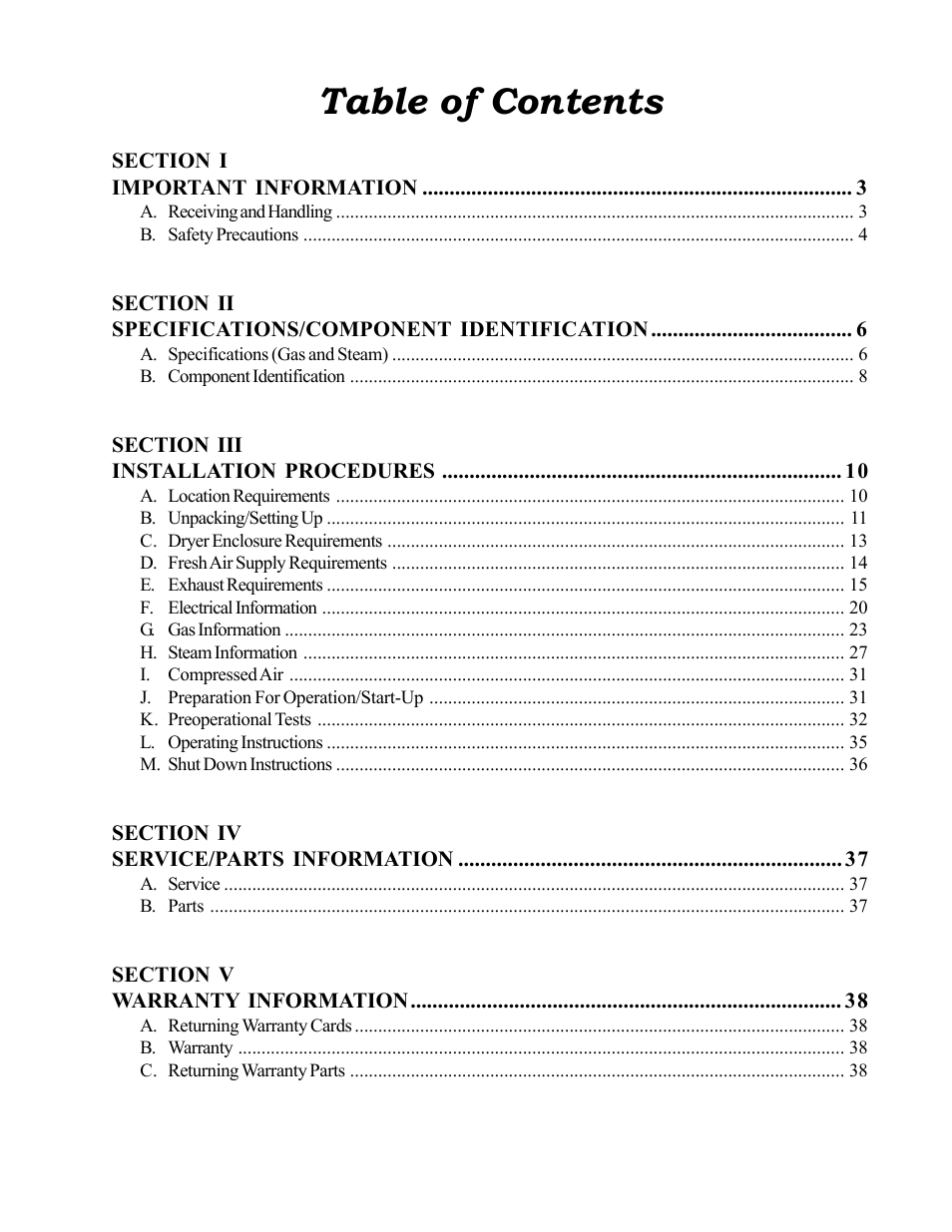 American Dryer Corp. ML-122D User Manual | Page 5 / 55