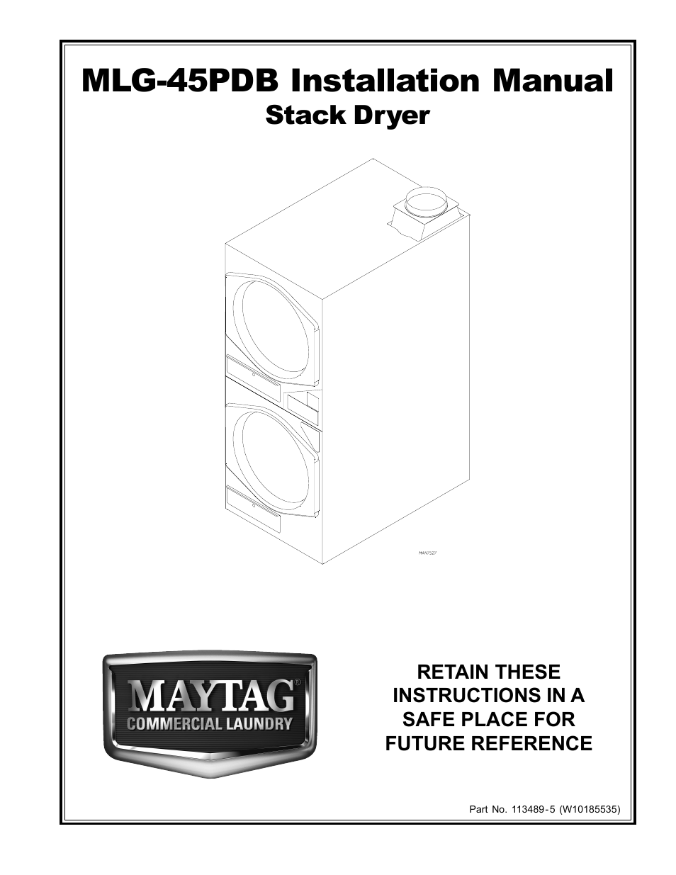 American Dryer Corp. MLG-45PDB User Manual | 14 pages