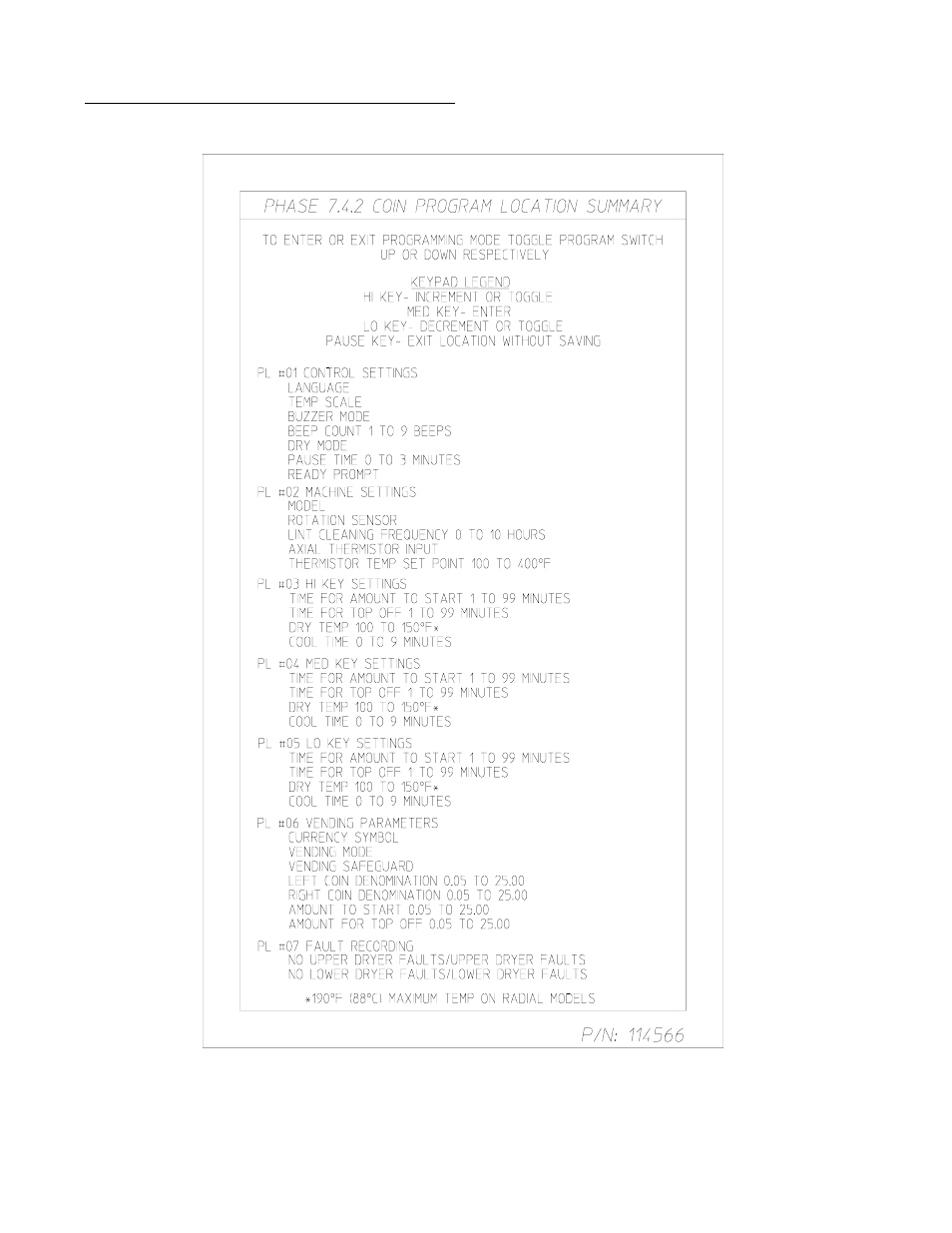 Program location summary, B. program location summary | American Dryer Corp. Phase 7.4.2 DMC None User Manual | Page 26 / 76