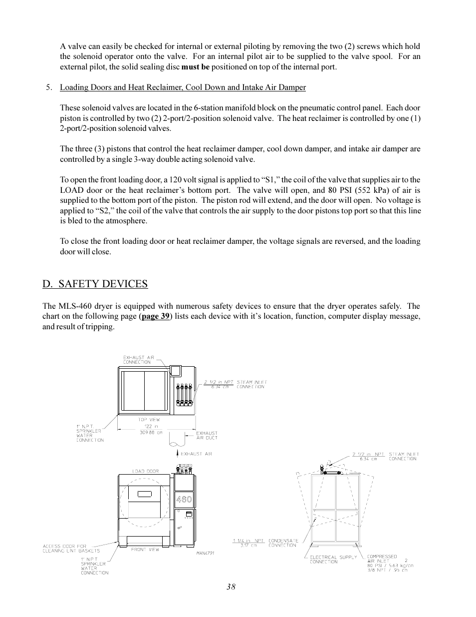 D. safety devices | American Dryer Corp. MLS-460 User Manual | Page 42 / 80