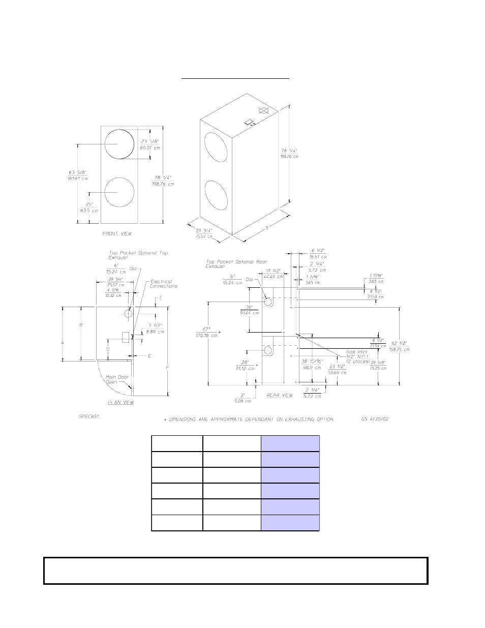 Specifications | American Dryer Corp. MLG31PCA User Manual | Page 10 / 51