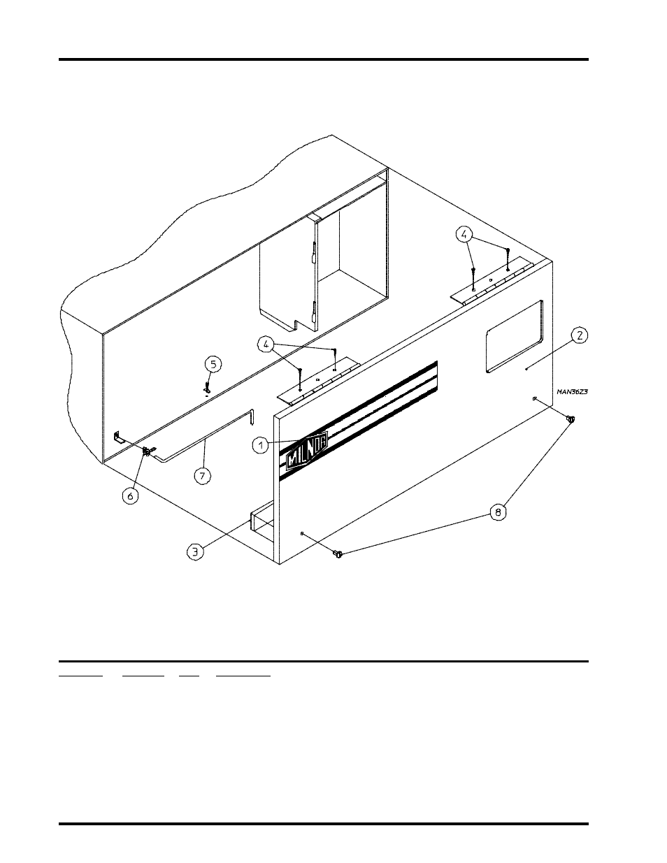 Control door assembly | American Dryer Corp. Gas/Steam Models ML-82 User Manual | Page 4 / 26