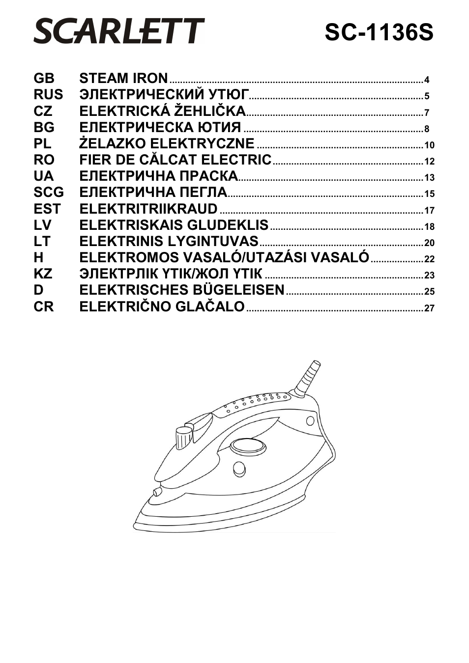 Scarlett SC-1136S User Manual | 28 pages