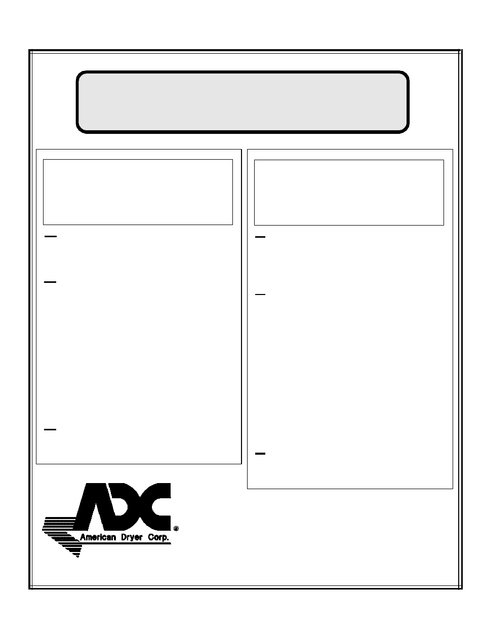 American Dryer Corp. ML-78II User Manual | 46 pages