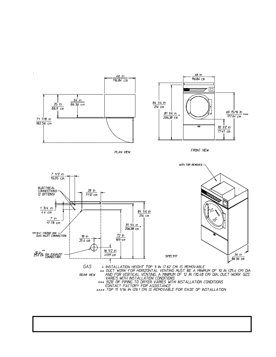 Specifications mlg-78ii (gas) | American Dryer Corp. ML-78II User Manual | Page 11 / 46